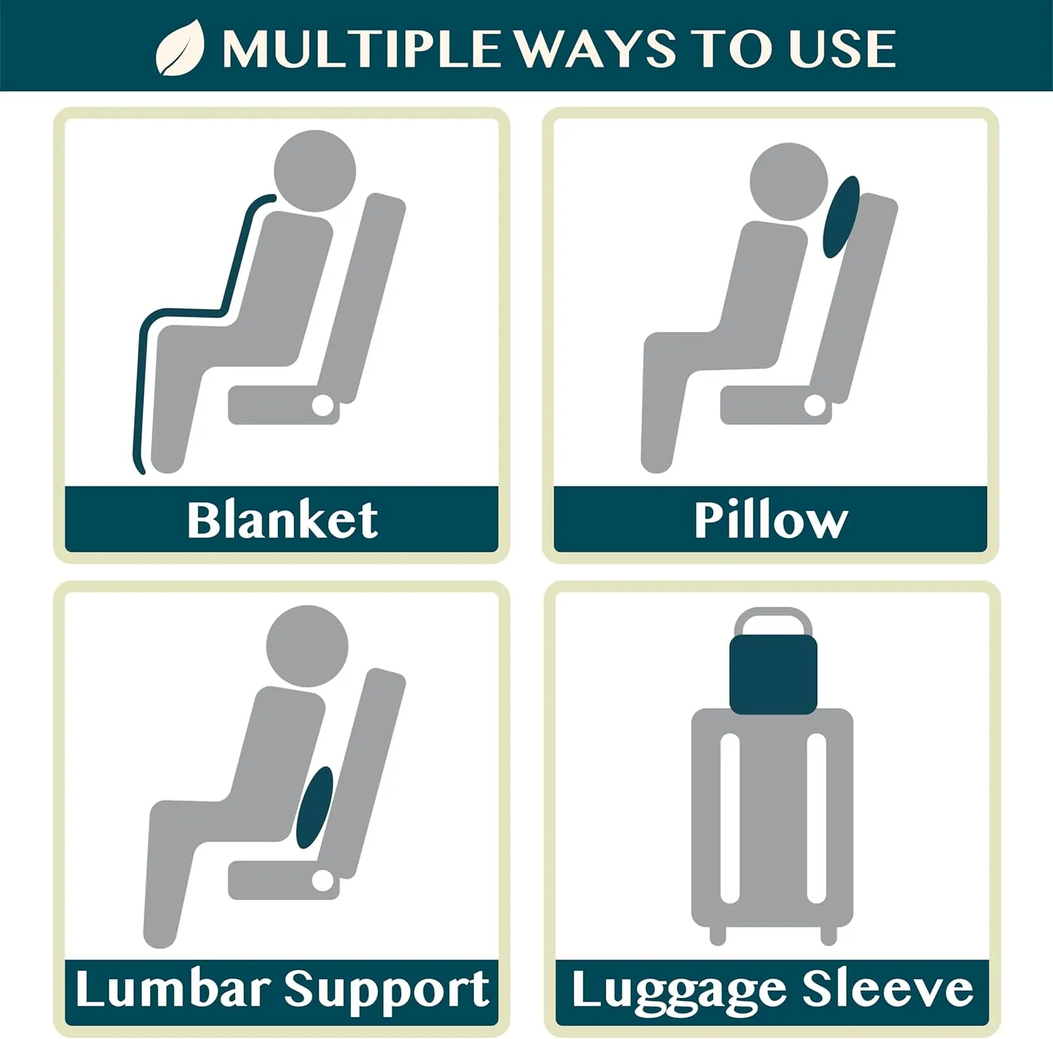 PAVILIA Travel Blanket Airplane Compact with Bag, Soft Packable Plane Blanket Kids Adults, Portable Camping Flight Essentials, Travelers Gifts Accessories, Luggage Backpack Strap, 65x40 Gray