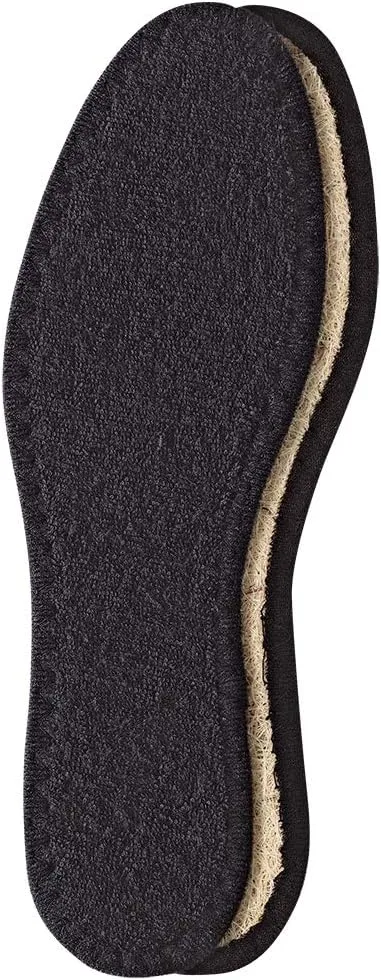 Pedag 2806 Washable Deo-Fresh Insoles with Natural Cotton Terry and Sisal Fibers, Black, Women's 9