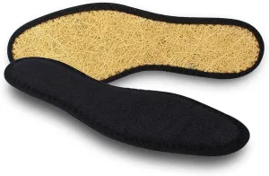 Pedag 2806 Washable Deo-Fresh Insoles with Natural Cotton Terry and Sisal Fibers, Black, Women's 9