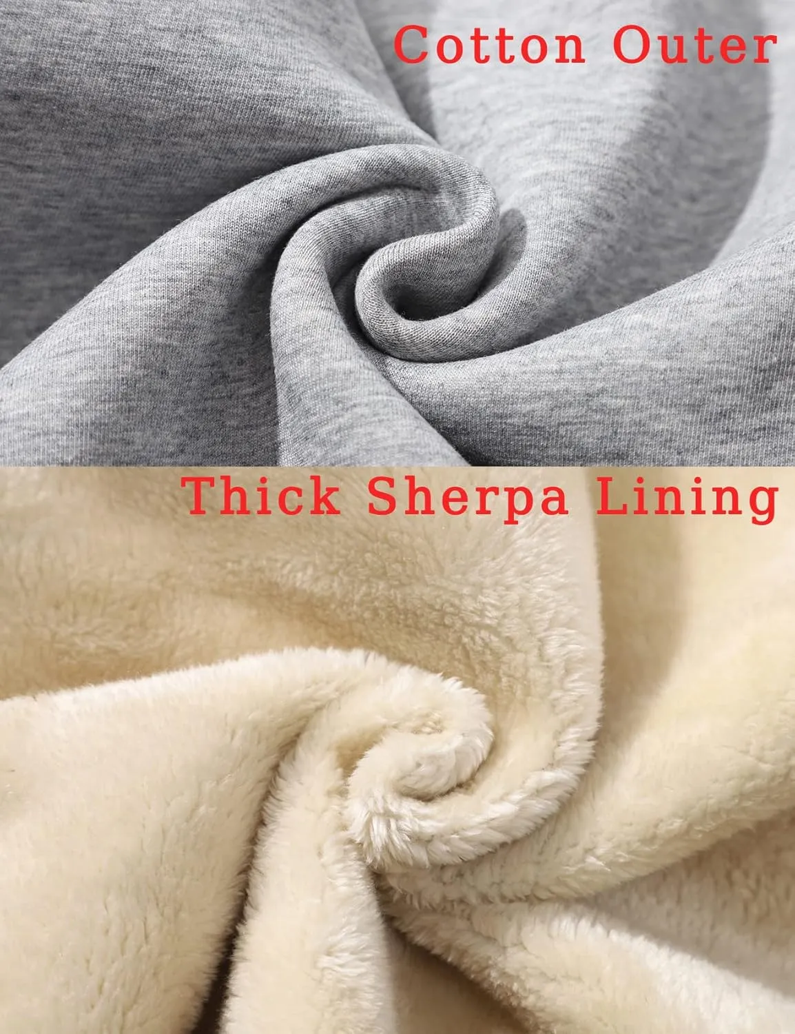 PEHMEA Men's Winter Casual Warm Fleece Hoodie Pullover Sherpa Lined Hooded Sweatshirt with Pocket