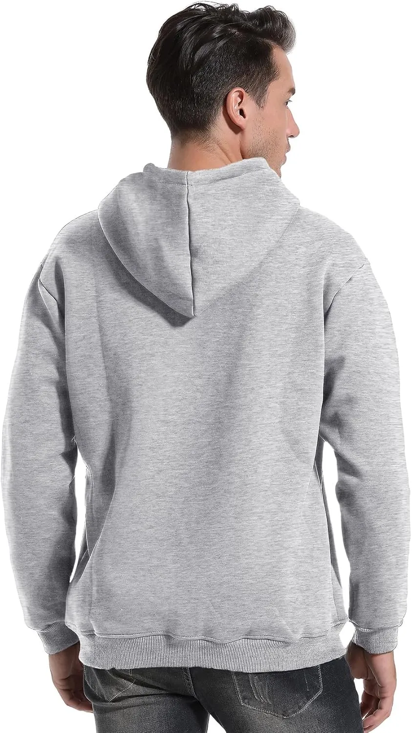 PEHMEA Men's Winter Casual Warm Fleece Hoodie Pullover Sherpa Lined Hooded Sweatshirt with Pocket