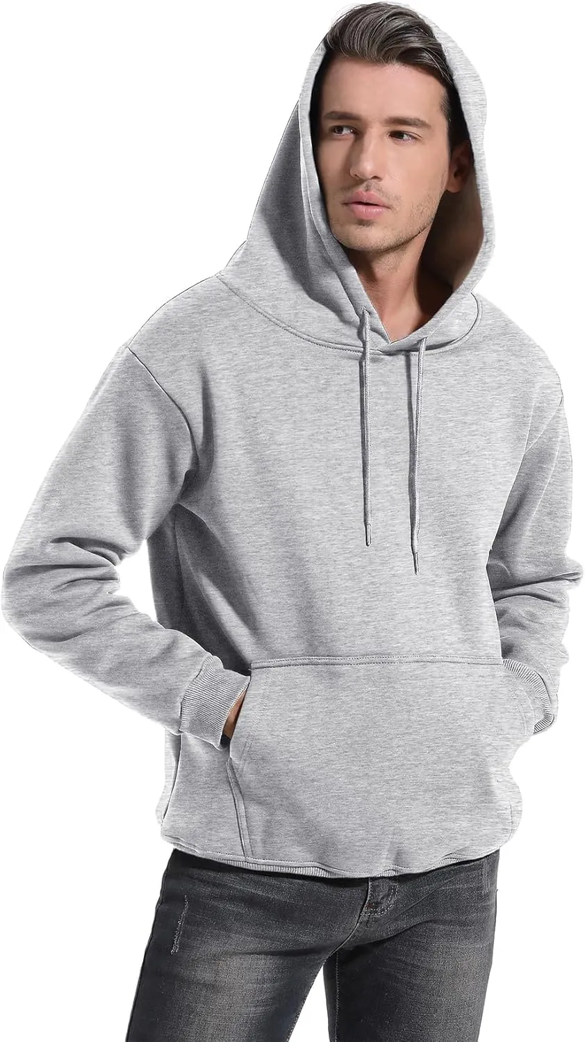PEHMEA Men's Winter Casual Warm Fleece Hoodie Pullover Sherpa Lined Hooded Sweatshirt with Pocket