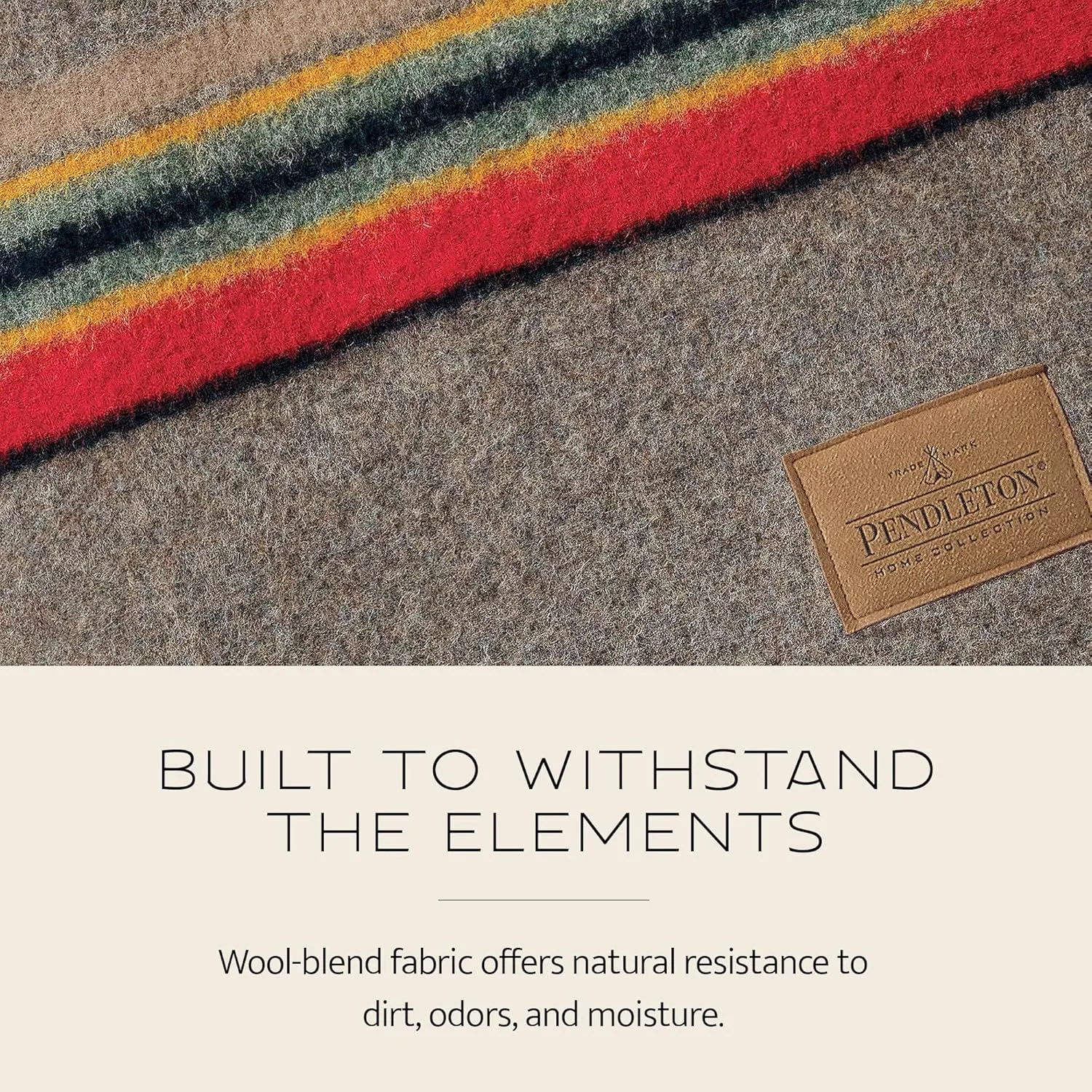 Pendleton Yakima Camp Blanket Twin 66" x 84" - Wool Cotton, Lightweight, Large, Dry Clean, Soft and Durable Throw for Home, Travel, RV, Picnic - Mineral Umber