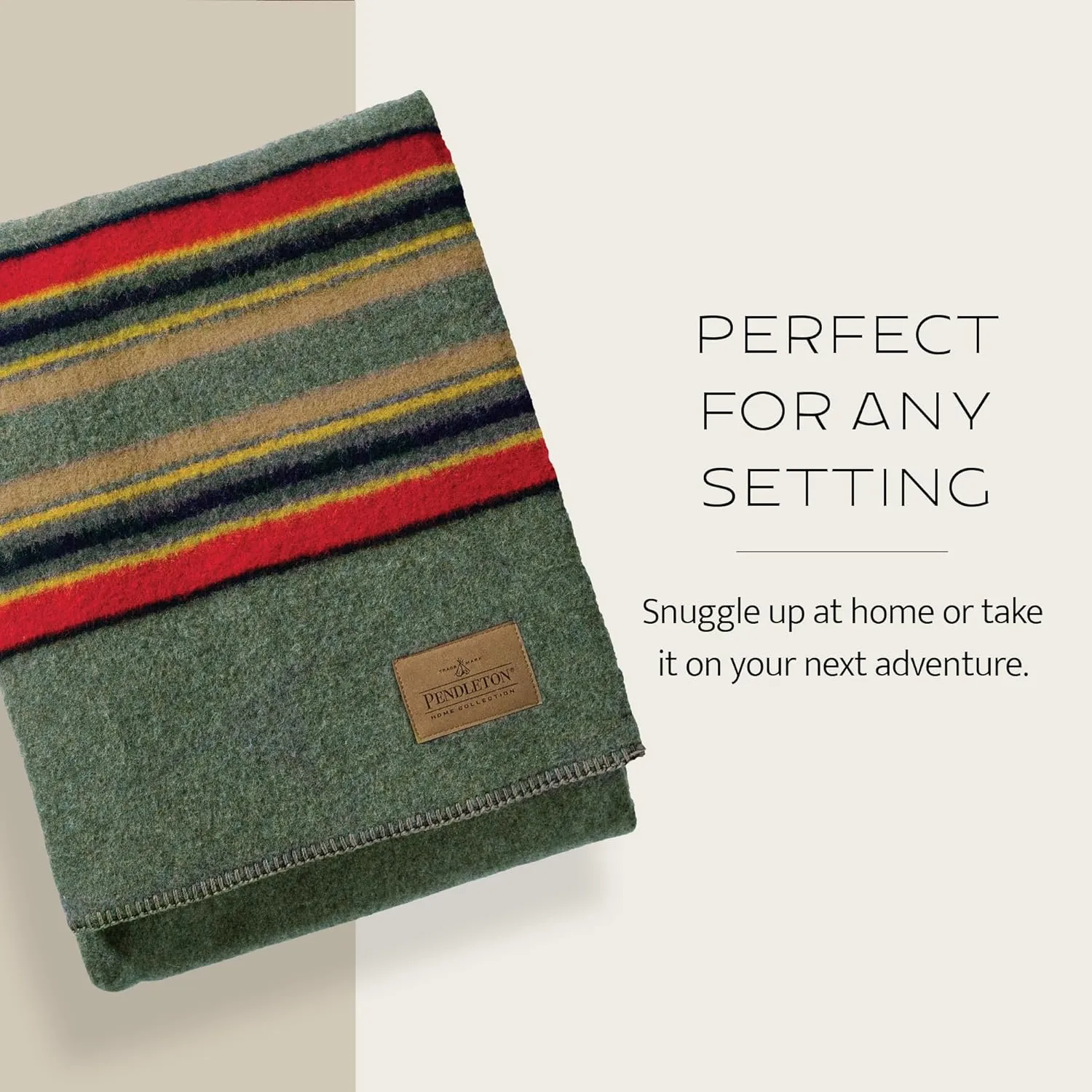 Pendleton Yakima Camp Blanket Twin 66" x 84" - Wool Cotton, Lightweight, Large, Dry Clean, Soft and Durable Throw for Home, Travel, RV, Picnic - Mineral Umber