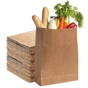Perfect Stix 52lb Kraft Brown Paper Shopping Bags- Pack of 50ct