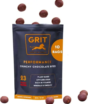Performance Bites | 23g Protein | Pre-Workout, Caffeine, 20  Vitamins & Minerals | Muscle and Endurance | Gluten Free | Plant Based Energy Snack for Athletes and BodyBuilders (60g, 10 Bags)