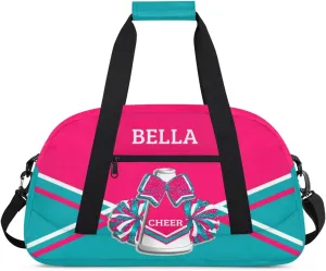 Personalized Cheer Bag Dance Bag for Girl, Custom Gym Bag Sport Duffel Bag, Weekender Bags Travel Duffel Bag Pink Blue Cheer