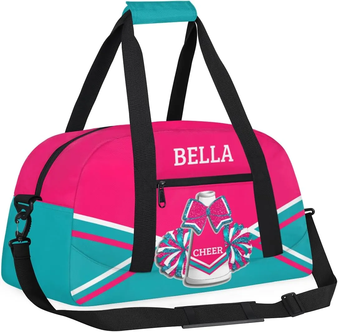 Personalized Cheer Bag Dance Bag for Girl, Custom Gym Bag Sport Duffel Bag, Weekender Bags Travel Duffel Bag Pink Blue Cheer