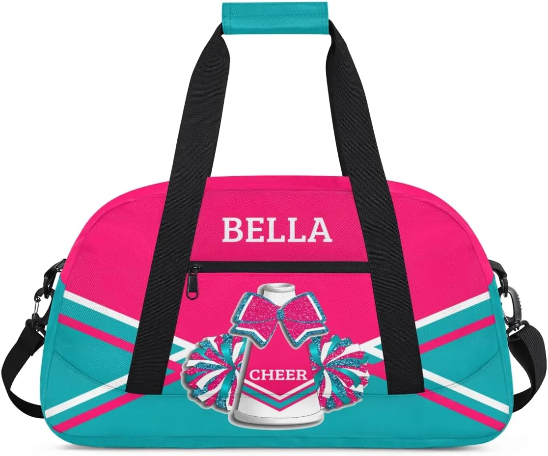 Personalized Cheer Bag Dance Bag for Girl, Custom Gym Bag Sport Duffel Bag, Weekender Bags Travel Duffel Bag Pink Blue Cheer