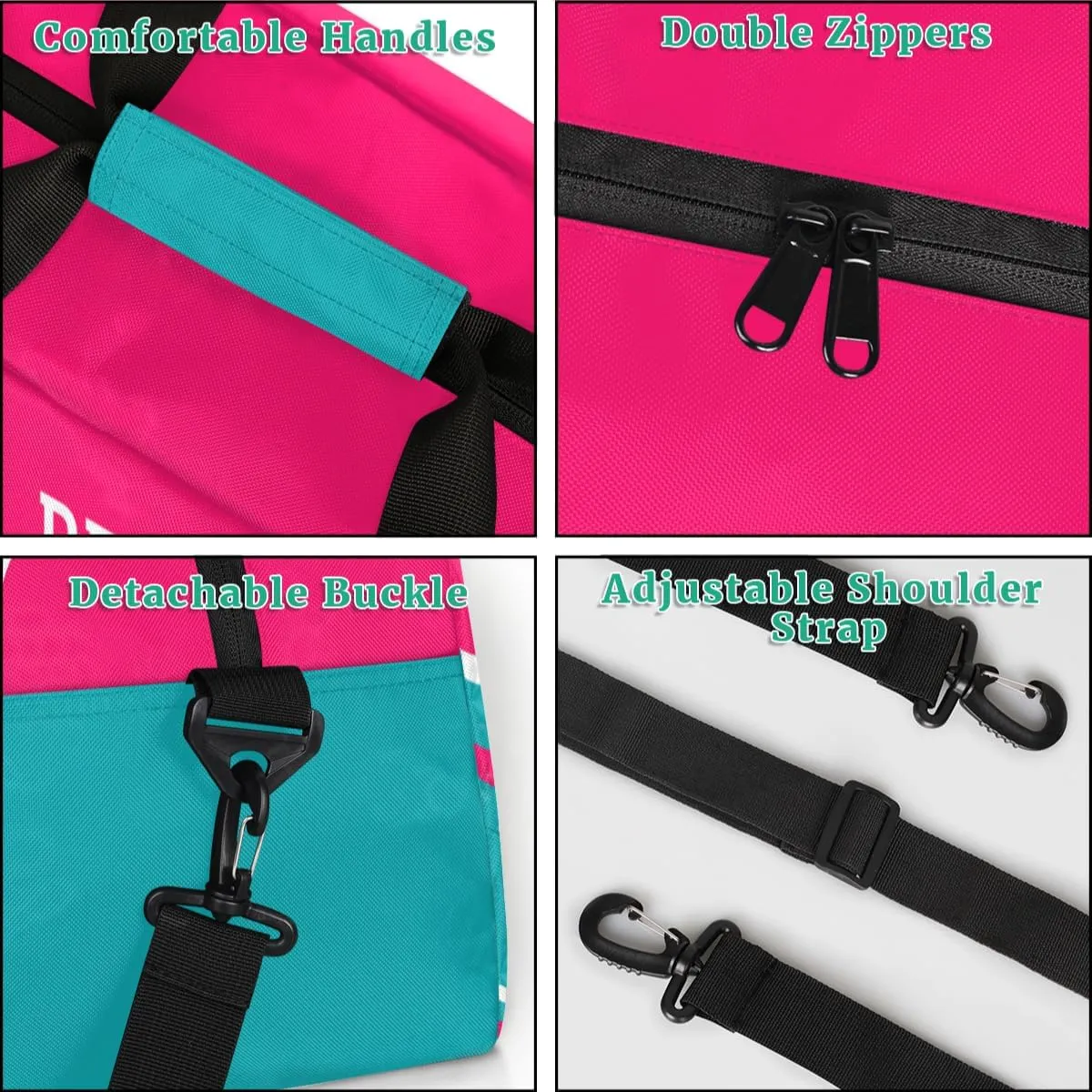 Personalized Cheer Bag Dance Bag for Girl, Custom Gym Bag Sport Duffel Bag, Weekender Bags Travel Duffel Bag Pink Blue Cheer