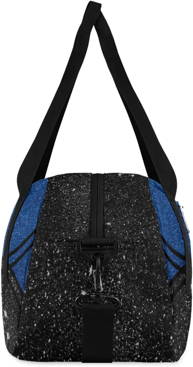 Personalized Dance Bag Cheer Bag for Girls, Personalized Custom Kids Duffle Bags, Customized Sports Gym Bag Weekender Overnight Bag Travel Duffel Bag for Kids, Cheer Dance Dark Blue Black Glitter