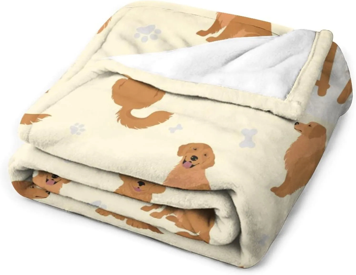 Personalized Golden Retriever Blanket Gifts with Text Name, 60"x80" Dog Pattern Flannel Fleece Throw Blanket Soft, Lightweight, Comfortable, Warm Golden Retriever Blanket for Adults Kids