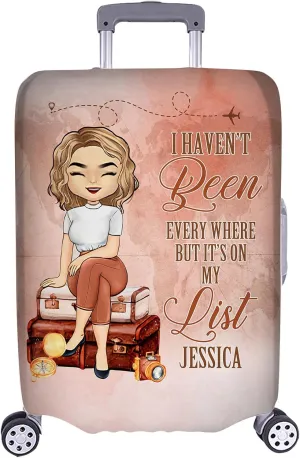 Personalized Name Girl Travelling Luggage Cover Protector Travel Bag Covers Love Travel Gift Travel Bag Covers Gift for Traveling Lovers 89, 18-21 inches, Type 3