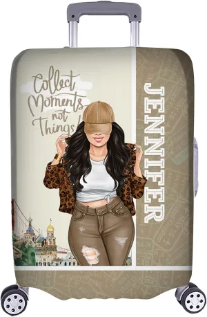 Personalized Name Just a Girl Who Loves Traveling Luggage Cover Protector Travel Bag Covers Travel Bag Covers Gift for Traveling Lovers (Type 14)