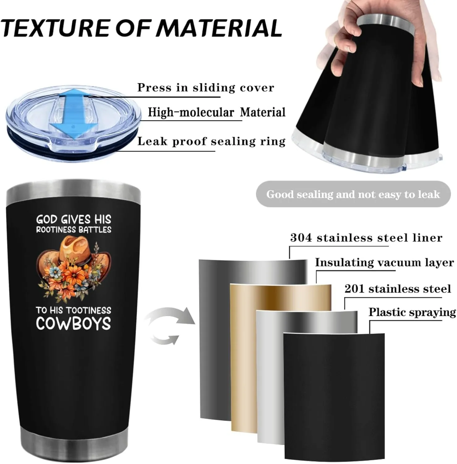 Personalized Tumbler God Gives His Rootiness Battles To His Tootiness Cowboys Tumbler 20 oz Tumbler with Lid and Straw Insulated Tumblers Stainless Steel Tumbler