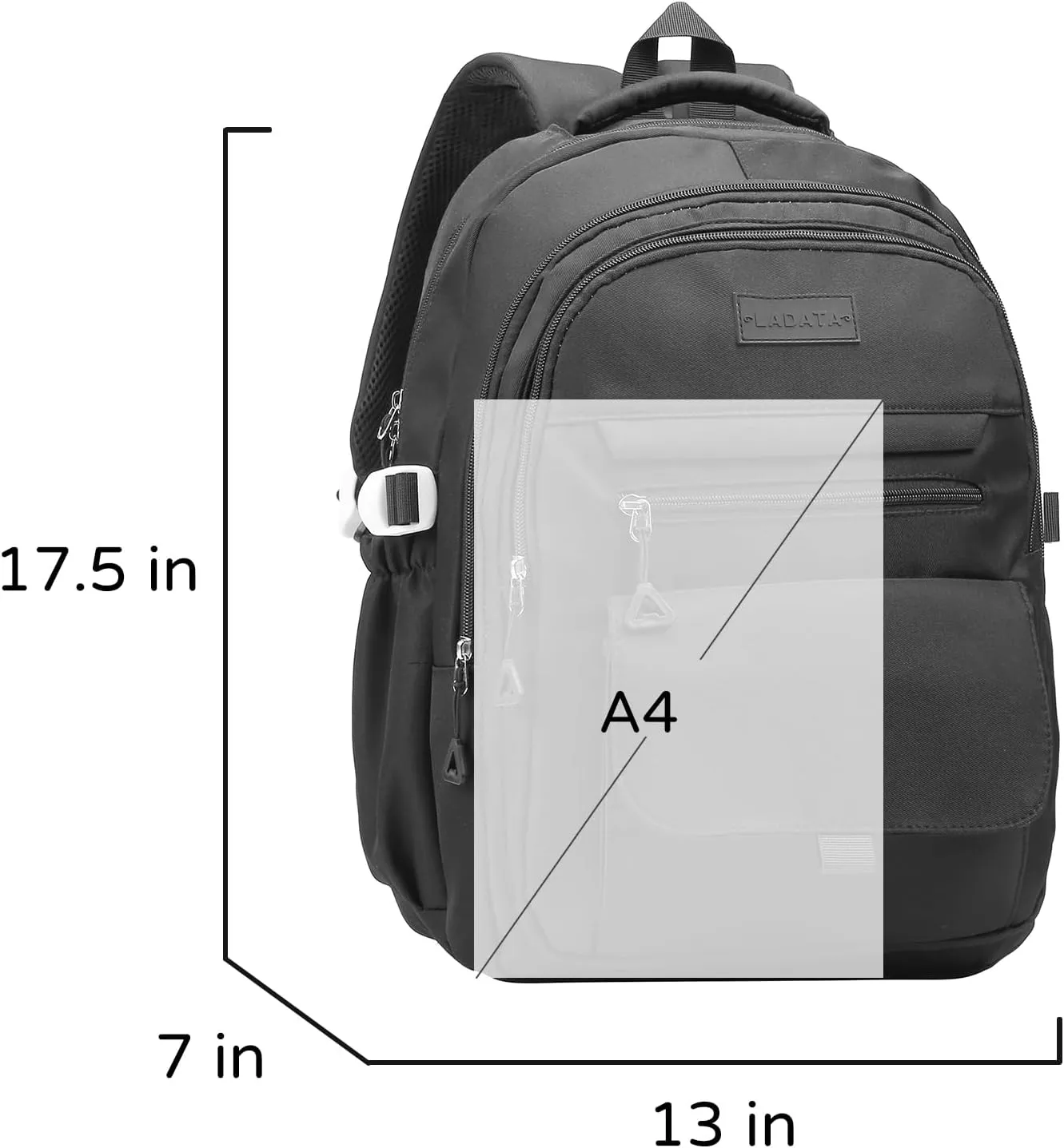 Phaoullzon Teen Girls School Backpack for Boys, College Aesthetic Laptop Bookbag for Women,Black