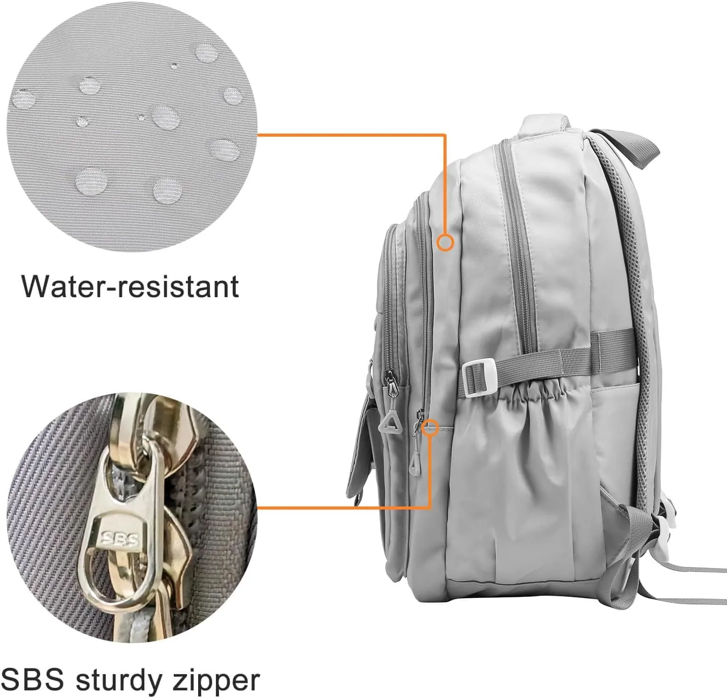 Phaoullzon Teen Girls School Backpack for Boys, College Aesthetic Laptop Bookbag for Women,Grey