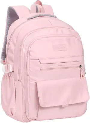 Phaoullzon Teen Girls School Backpack for Boys, College Aesthetic Laptop Bookbag for Women,Pink