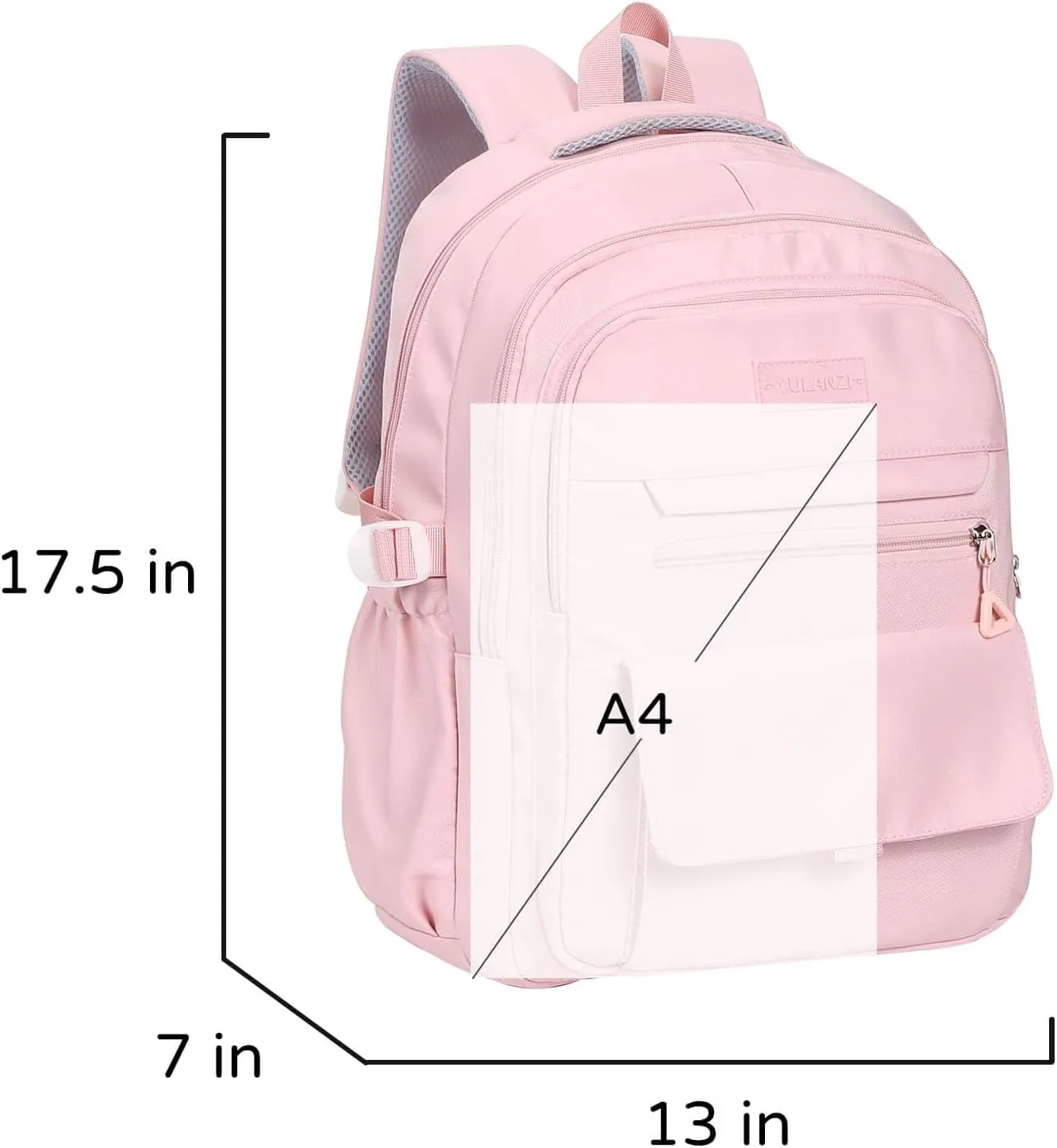 Phaoullzon Teen Girls School Backpack for Boys, College Aesthetic Laptop Bookbag for Women,Pink