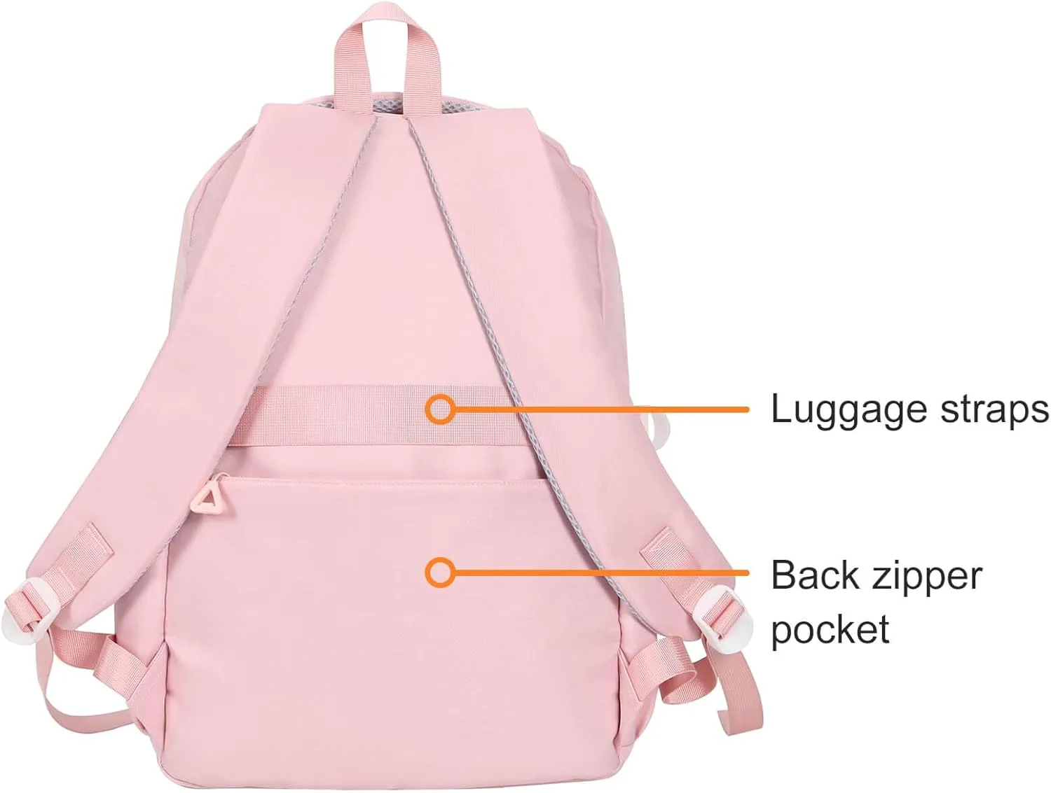 Phaoullzon Teen Girls School Backpack for Boys, College Aesthetic Laptop Bookbag for Women,Pink