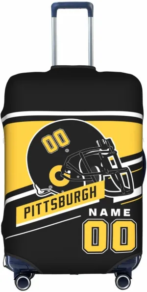 Pittsburgh Black Suitcase Cover – Elastic Luggage Protector, Scratch-Resistant Travel Case Cover – Ideal Gift For Both Men And Women Fans