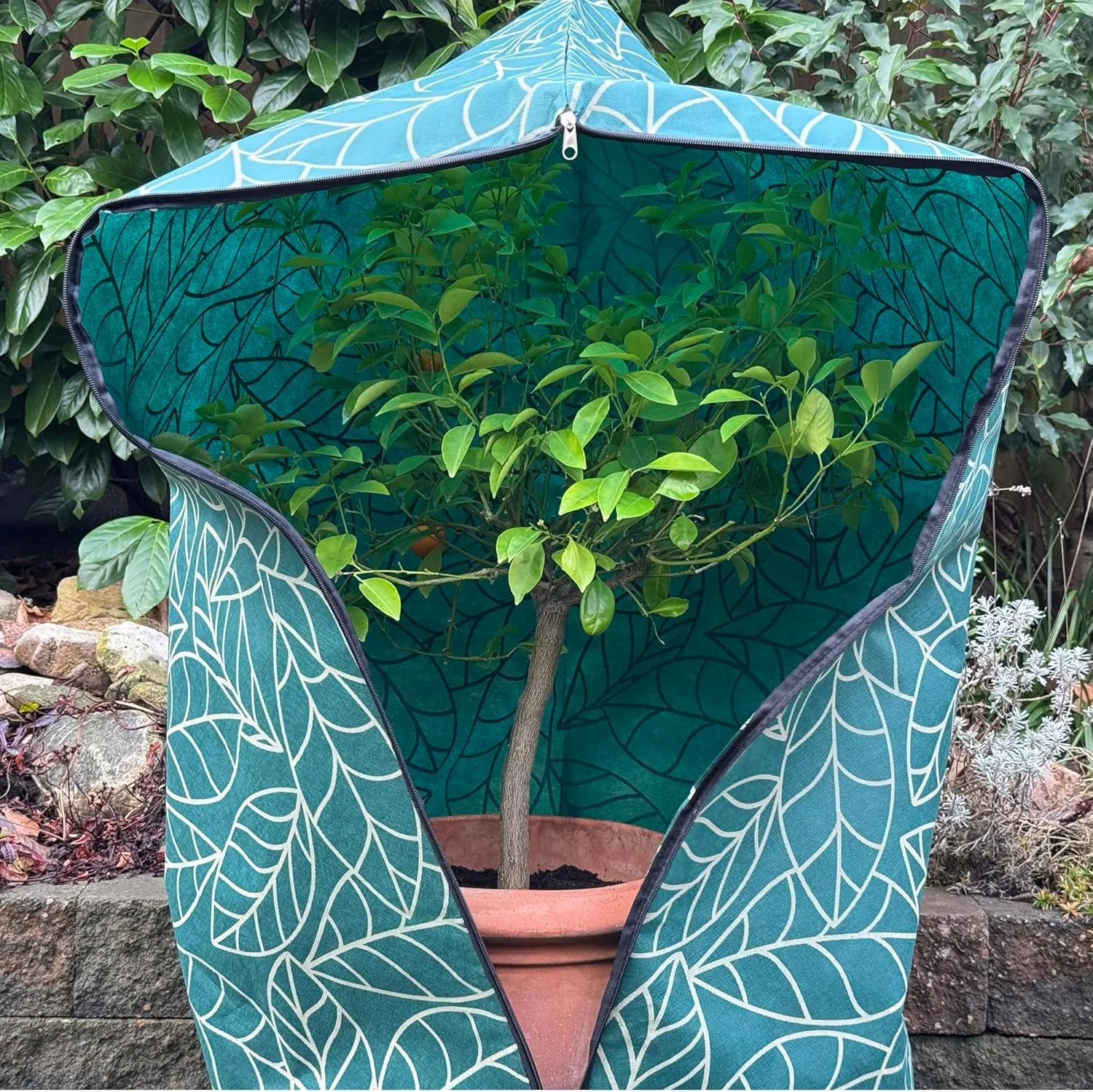 Plant Covers Freeze Protection 32"x47" in 2 Pack | Green Winter Frost Blankets for Outdoor Plants | Reusable Garden Cover Bags with Zipper Drawstring | Cold Weather Shrub Protection Cloth