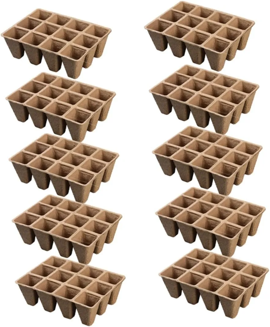 Plant Nursery Pots 10pc Pulp Tray Cups Planting Containers for Plant Bags