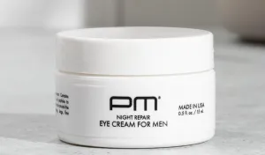 PM ProperMale Under Eye Night Repair Eye Cream For Men, with Matrixyl, MSM, & Peptides, Reduces Dark Circles, Puffiness, Under Eye Bags, Wrinkles, Unscented, 0.5 oz