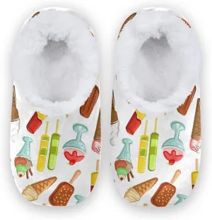 Poeticcity Unisex Fuzzy House Slippers, Warm Fur Lining Shoes, Non-Slip Memory Foam Slippers M-XXL