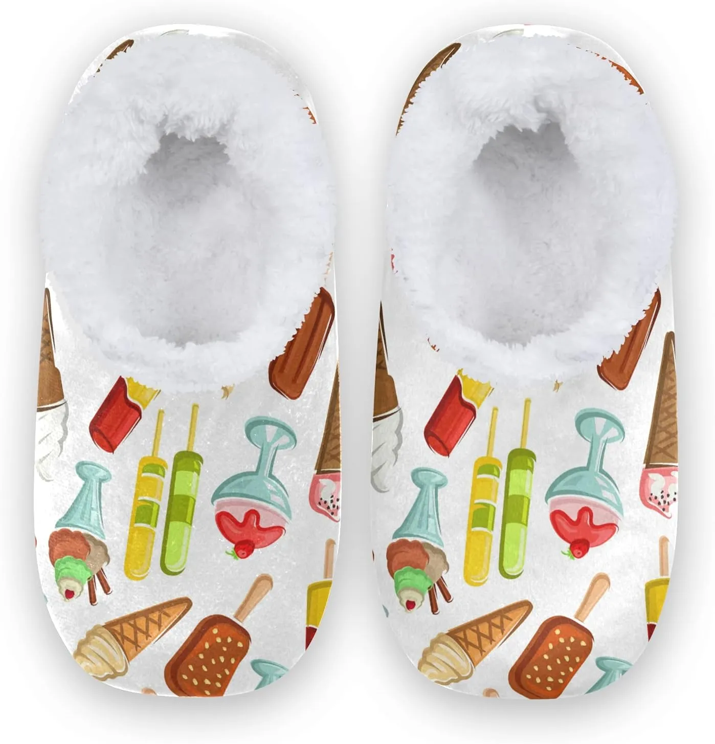 Poeticcity Unisex Fuzzy House Slippers, Warm Fur Lining Shoes, Non-Slip Memory Foam Slippers M-XXL
