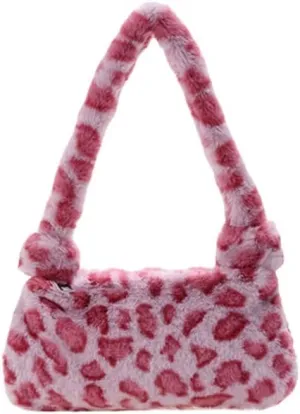 Pooyikoi Plush Underarm Bag, Ladies Fluffy Shoulder Bag, Women Y2K Furry Purse Fluffy Tote Bag for Autumn and Winter