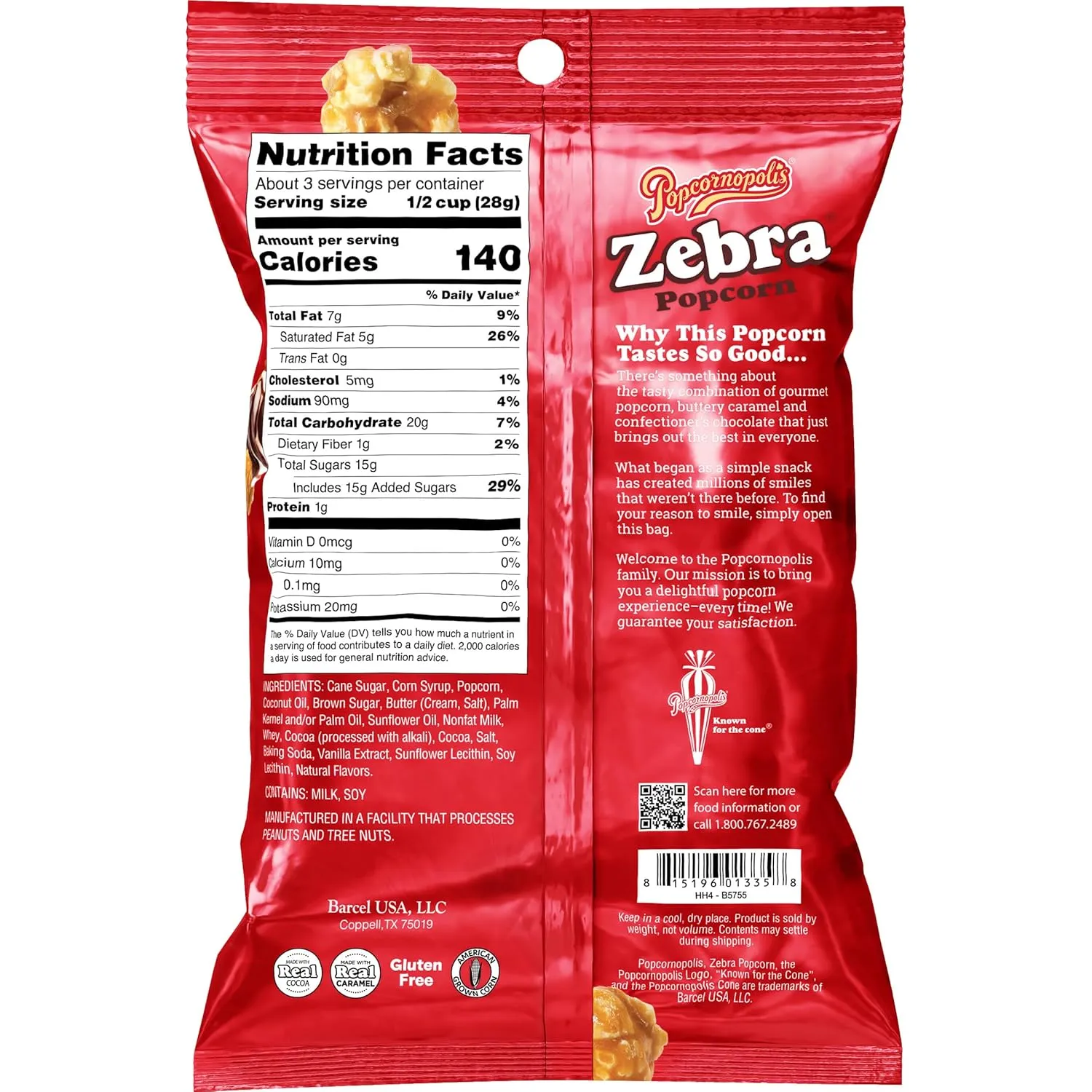 Popcornopolis Zebra 12 ct, 3 oz
