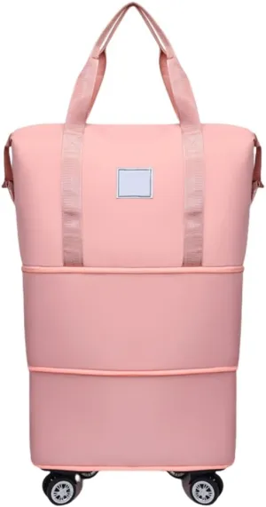 Portable Rolling Luggage Bag Foldable Dry Wet Separation Travel Duffle Handbag