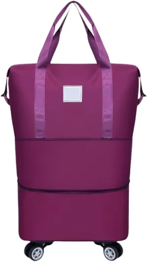 Portable Rolling Luggage Bag Foldable Dry Wet Separation Travel Duffle Handbag
