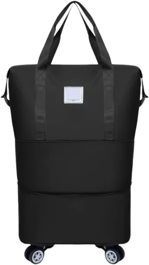 Portable Rolling Luggage Bag Foldable Dry Wet Separation Travel Duffle Handbag