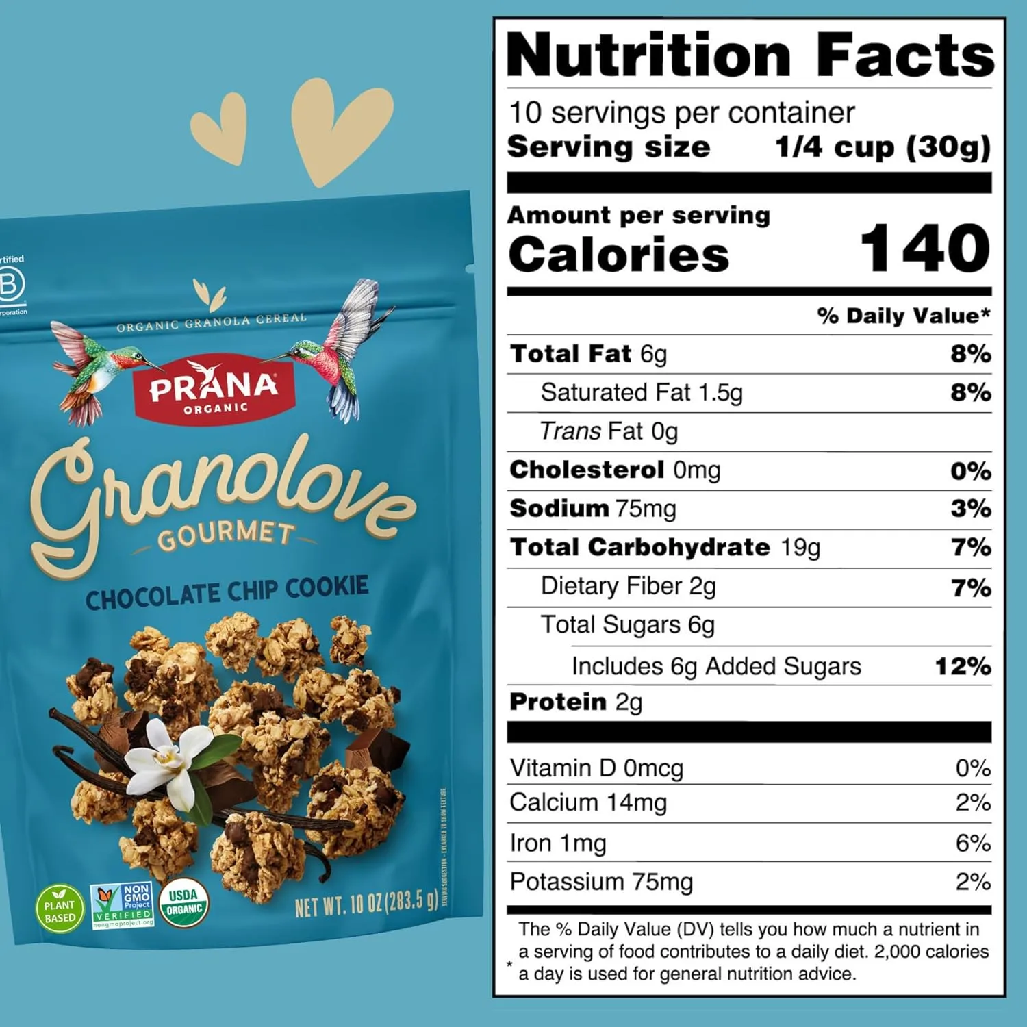 Prana Granolove Gourmet - 3 Variety Packs Organic Granola Cereal | Rich in Fiber, Vegan, Non-GMO, Kosher | Breakfast Snacks | 10 oz Bags - 3 Pack