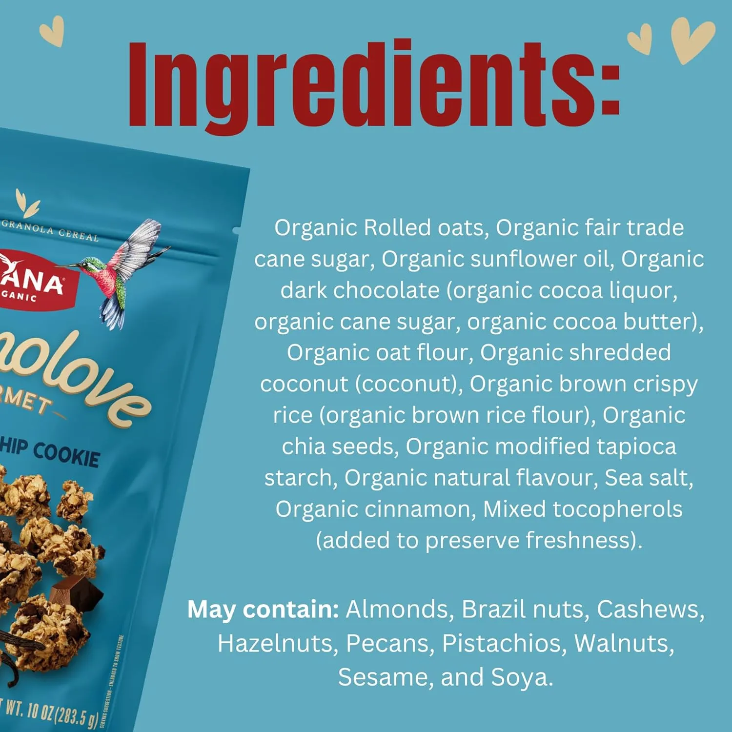 Prana Granolove Gourmet - 3 Variety Packs Organic Granola Cereal | Rich in Fiber, Vegan, Non-GMO, Kosher | Breakfast Snacks | 10 oz Bags - 3 Pack