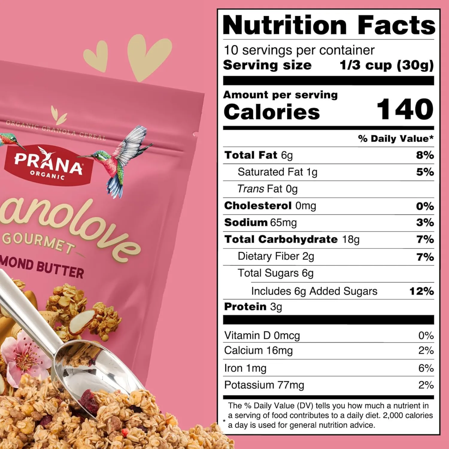 Prana Granolove Gourmet - 3 Variety Packs Organic Granola Cereal | Rich in Fiber, Vegan, Non-GMO, Kosher | Breakfast Snacks | 10 oz Bags - 3 Pack