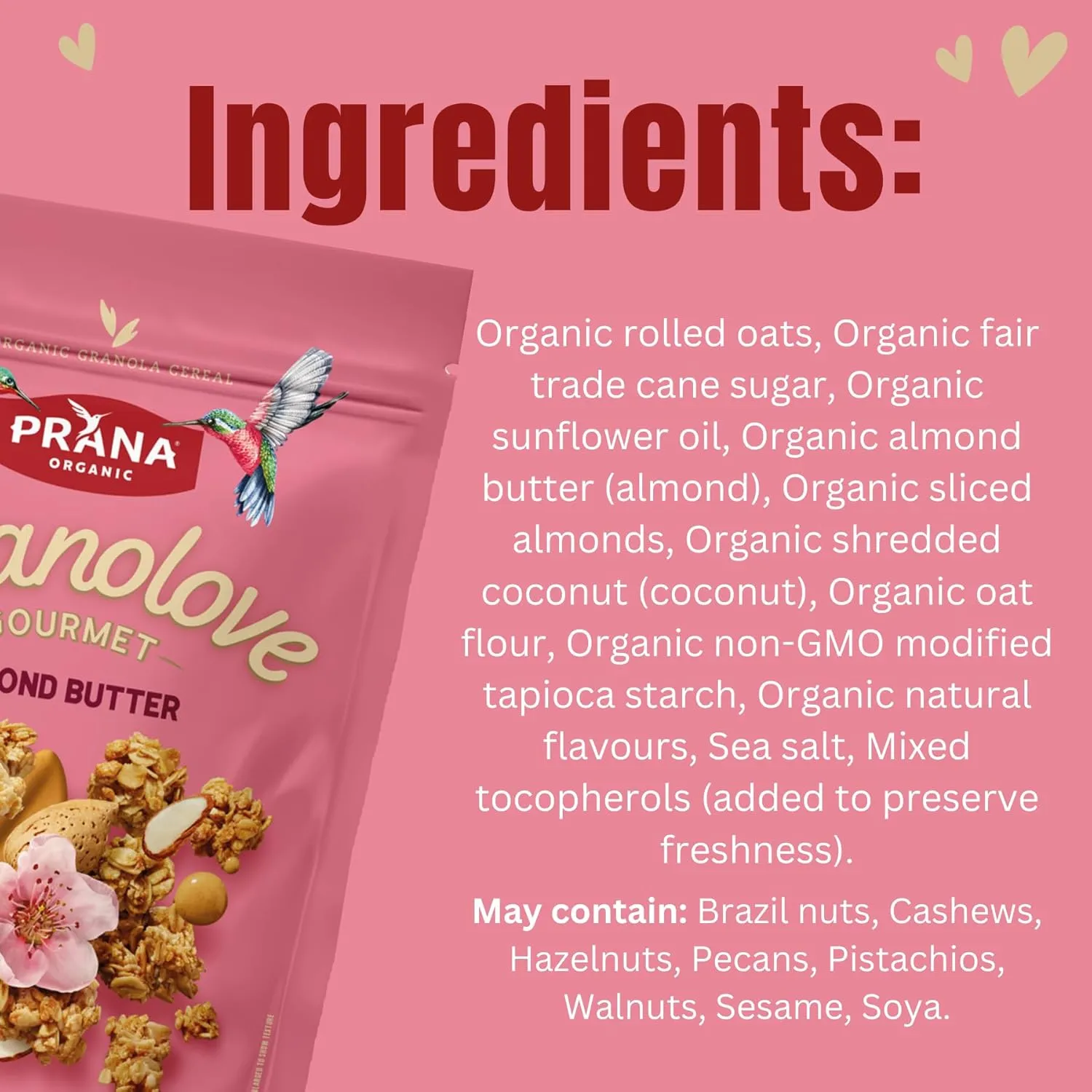 Prana Granolove Gourmet - 3 Variety Packs Organic Granola Cereal | Rich in Fiber, Vegan, Non-GMO, Kosher | Breakfast Snacks | 10 oz Bags - 3 Pack