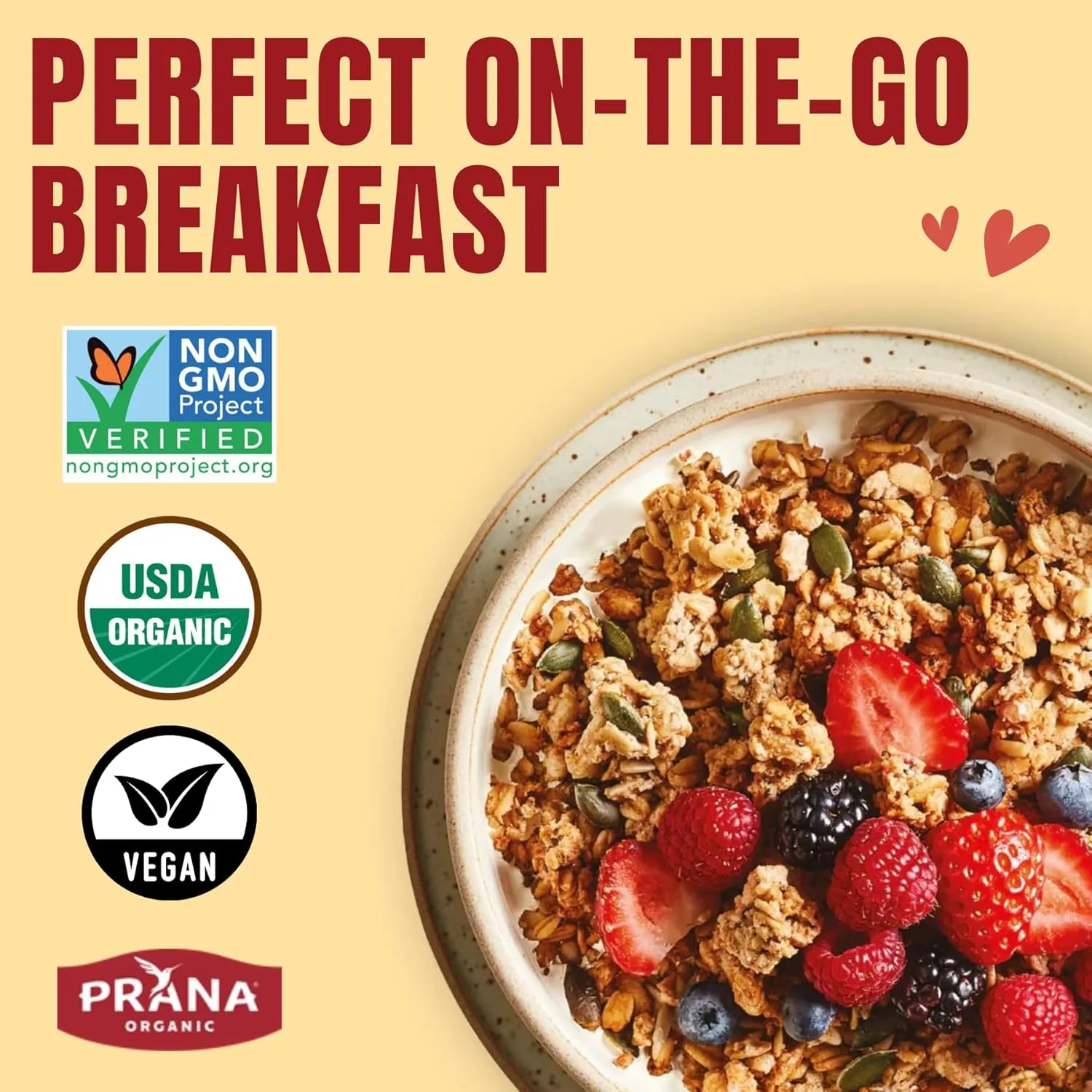 Prana Granolove - Oatmeal Cookie Crunch Organic Granola Cereal | Rich in Fiber & Protein, Vegan, Non-GMO, Kosher and Low-Sugar - 35.27oz Bags - 2 Pack