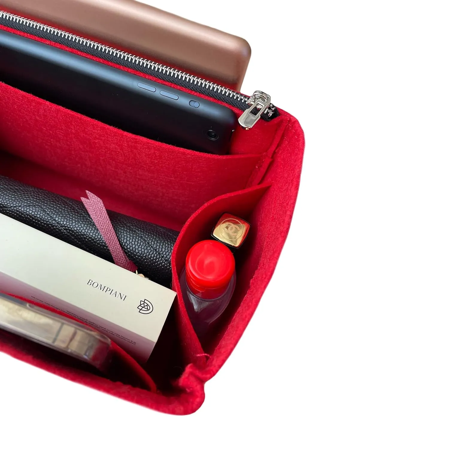Premium Purse Organizer compatible with Hermes 24/24 Mini Insert, 24 24 Bag Organizer, 24/24 29 Insert, 2424 Mini Insert, Handmade 2mm Thick Premium Felt Snug (For 21 (Mini) - 24/24, Brown)
