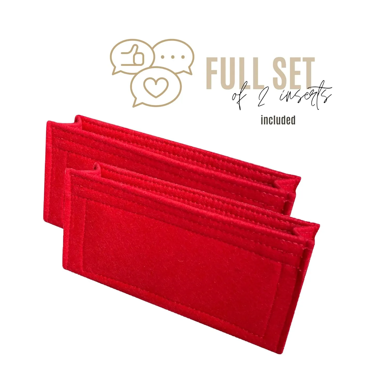Premium Purse Organizer fits Constance 18 Bag Insert, Mini Constance 24 Bag Organizer, FULL Set of 2 Inserts, 1.2mm Thick Felt Snug Sturdy Gold Zipper (For Constance 14 (Micro), Geyser Blue)