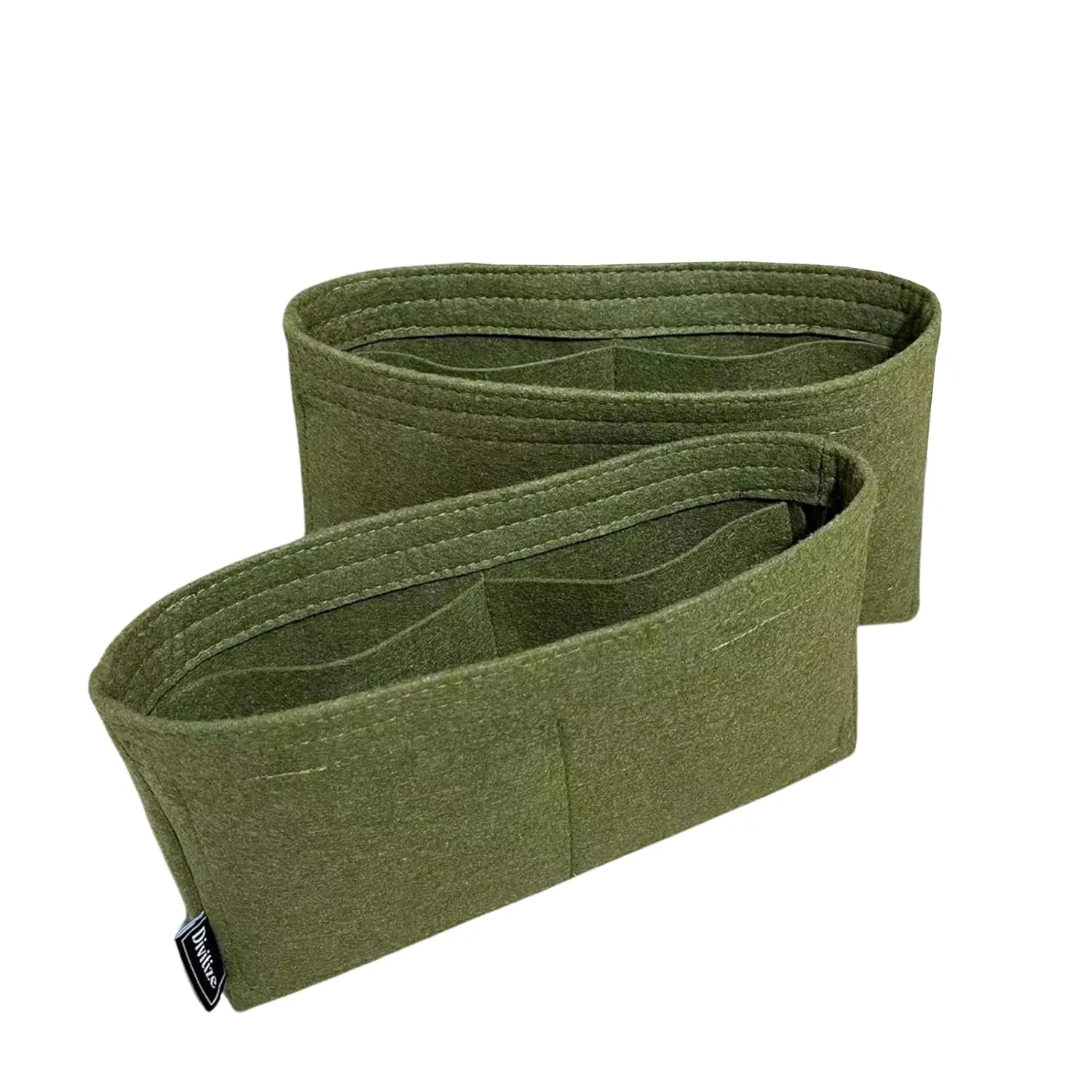 Premium Purse Organizer for Niki Medium Bag Insert, Large Niki Baby Bag Insert Organizer, Handmade 2mm Felt Snug Sturdy - FULL Set of 2 Inserts (For Niki Medium, Black)