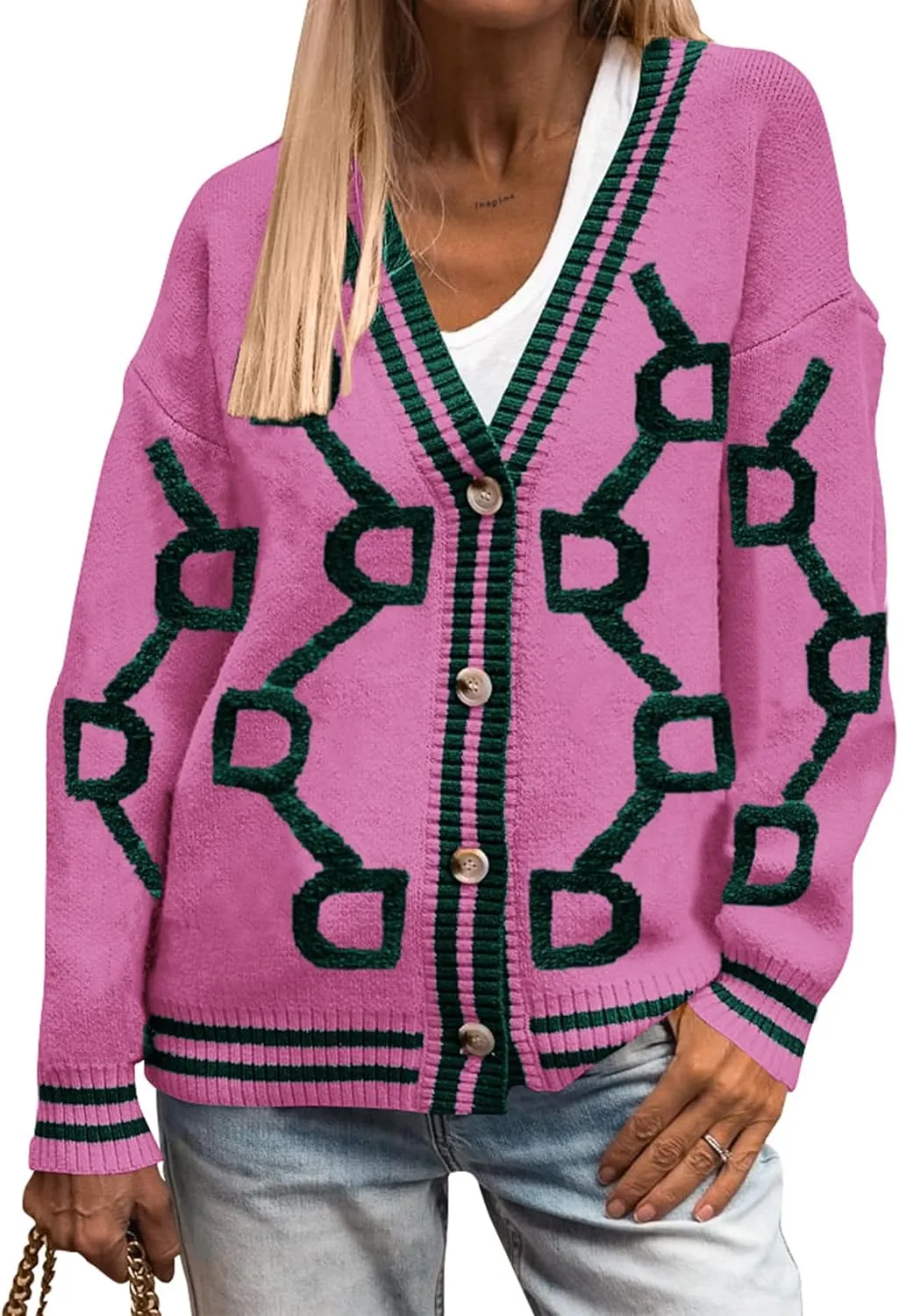 PRETTYGARDEN Women's Spring Fall Chunky Knit Cardigan Sweaters Casual Open Front Button Up Winter Coats Outerwear