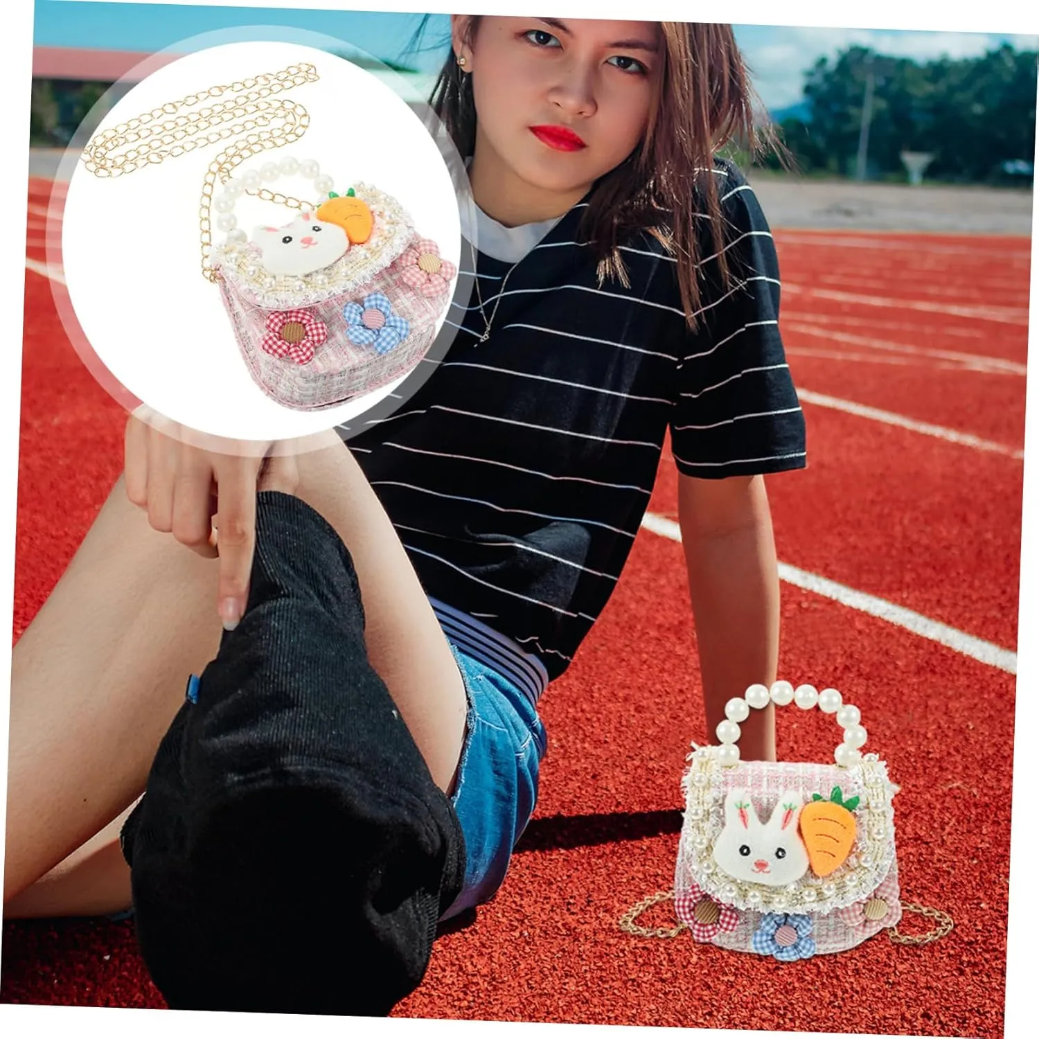 PRETYZOOM Girls Crossbody Purse Mini Flip Bag for Girls Flower Purse Lightweight Shoulder Bag Fashion Fanny Pack