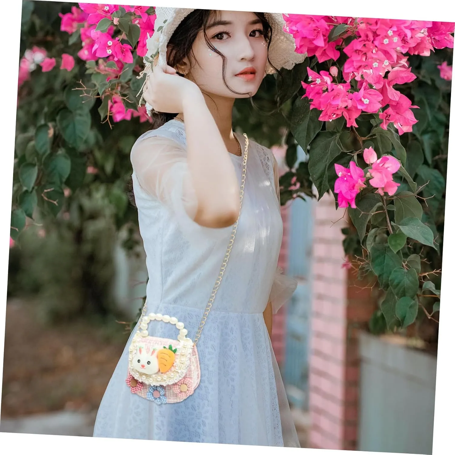 PRETYZOOM Girls Crossbody Purse Mini Flip Bag for Girls Flower Purse Lightweight Shoulder Bag Fashion Fanny Pack