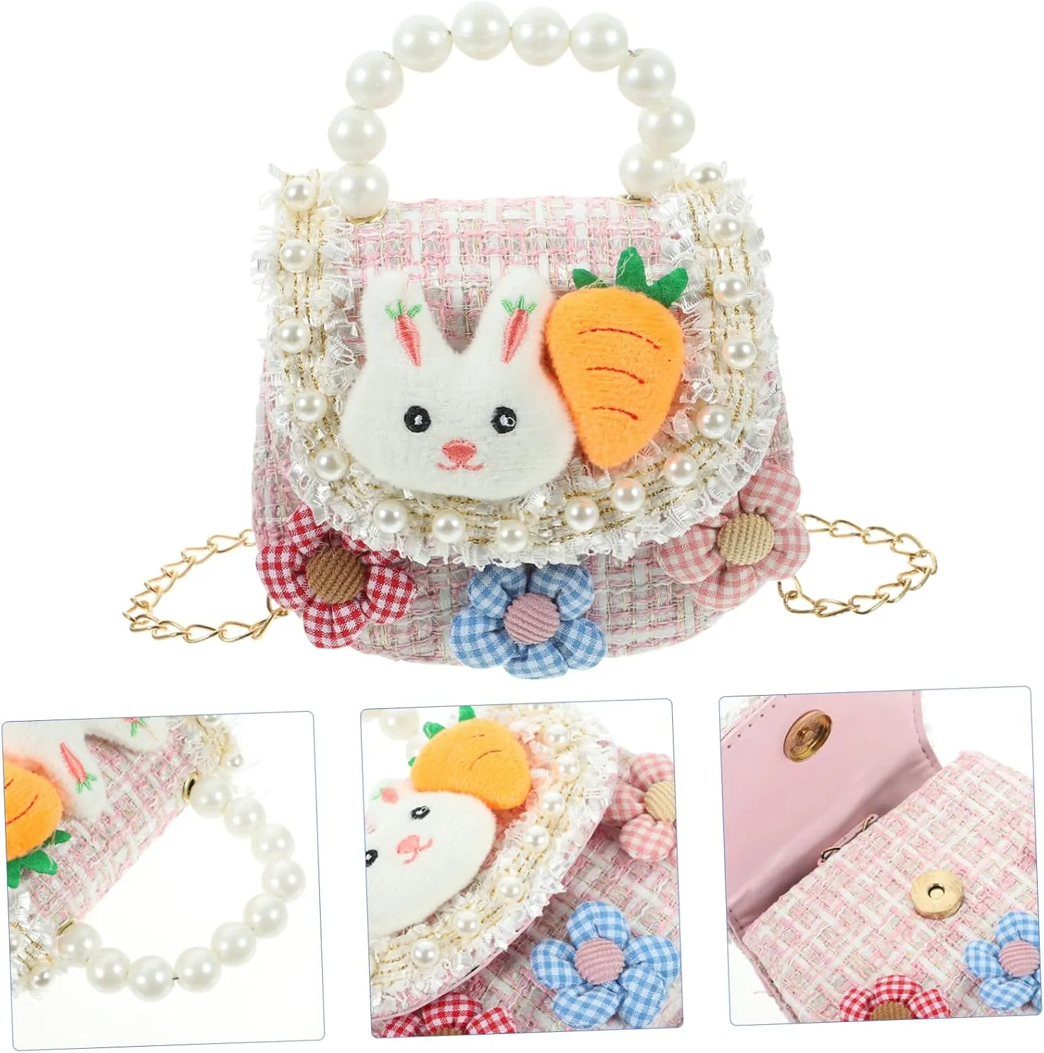 PRETYZOOM Girls Crossbody Purse Mini Flip Bag for Girls Flower Purse Lightweight Shoulder Bag Fashion Fanny Pack