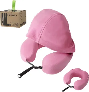Privacy-Friendly Hooded Travel Pillow for Kids & Adults, Sensory-Friendly, Memory Foam Neck Support for Airplane, Car & Train, Breathable Fabric, Portable, Ultimate Comfort