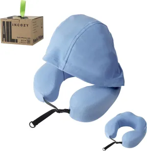 Privacy-Friendly Hooded Travel Pillow for Kids & Adults, Sensory-Friendly, Memory Foam Neck Support for Airplane, Car & Train, Breathable Fabric, Portable, Ultimate Comfort