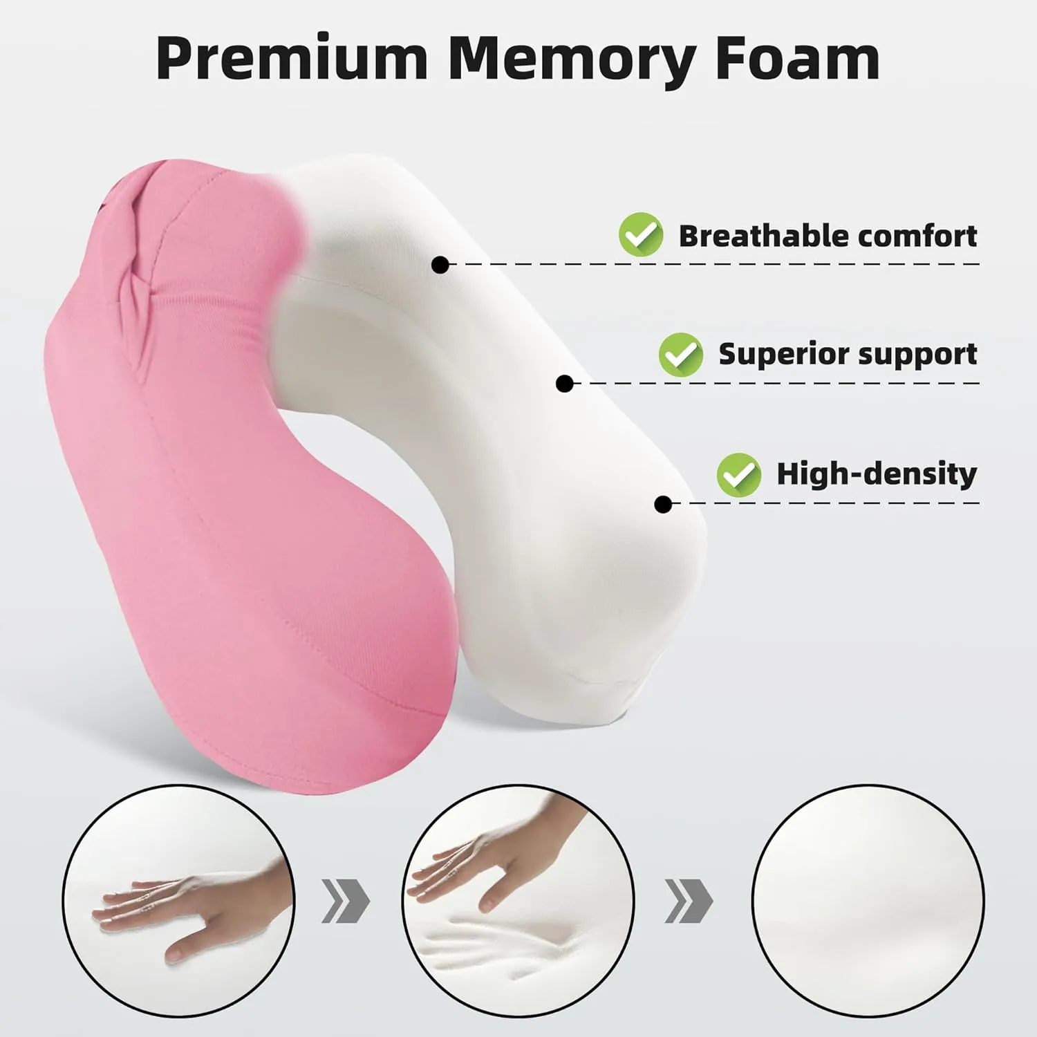 Privacy-Friendly Hooded Travel Pillow for Kids & Adults, Sensory-Friendly, Memory Foam Neck Support for Airplane, Car & Train, Breathable Fabric, Portable, Ultimate Comfort